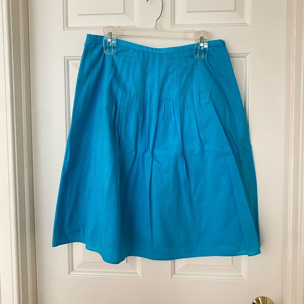 Talbots Blue Pleated Knee Length Skirt